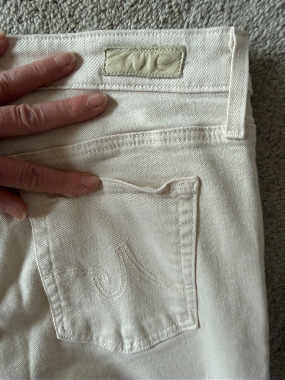 AG Denim Farrah Boot Crop Jeans in Light Beige size 29 - Picture 5 of 8
